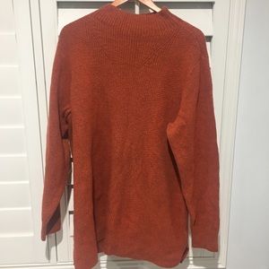 H Halston Funnel Neck Sweater Tunic Terracotta XL